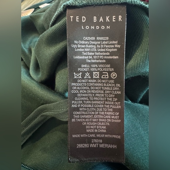 Ted Baker Meriahh Dark Green Halter Wide Leg Jumpsuit - Size 4 (US 10/12/14) - Picture 10 of 15